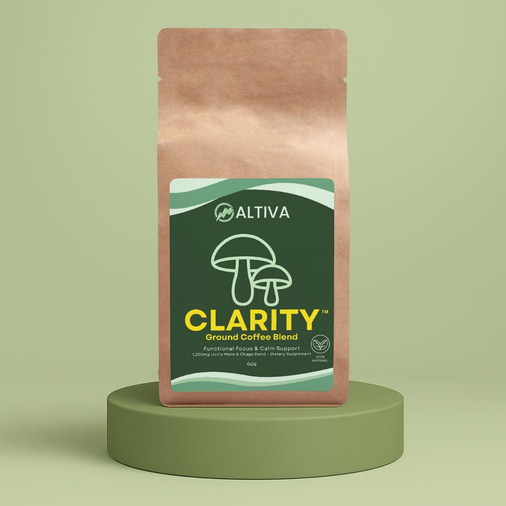 Altiva Mushroom Coffee Ground Blend Pouch with Functional Mushrooms including Lion’s Mane and Chaga